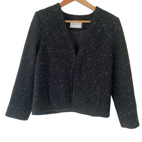 Aritzia Babaton Tretter Blazer Black Tweed Size 8 Gently Used Officewear - Picture 4 of 8
